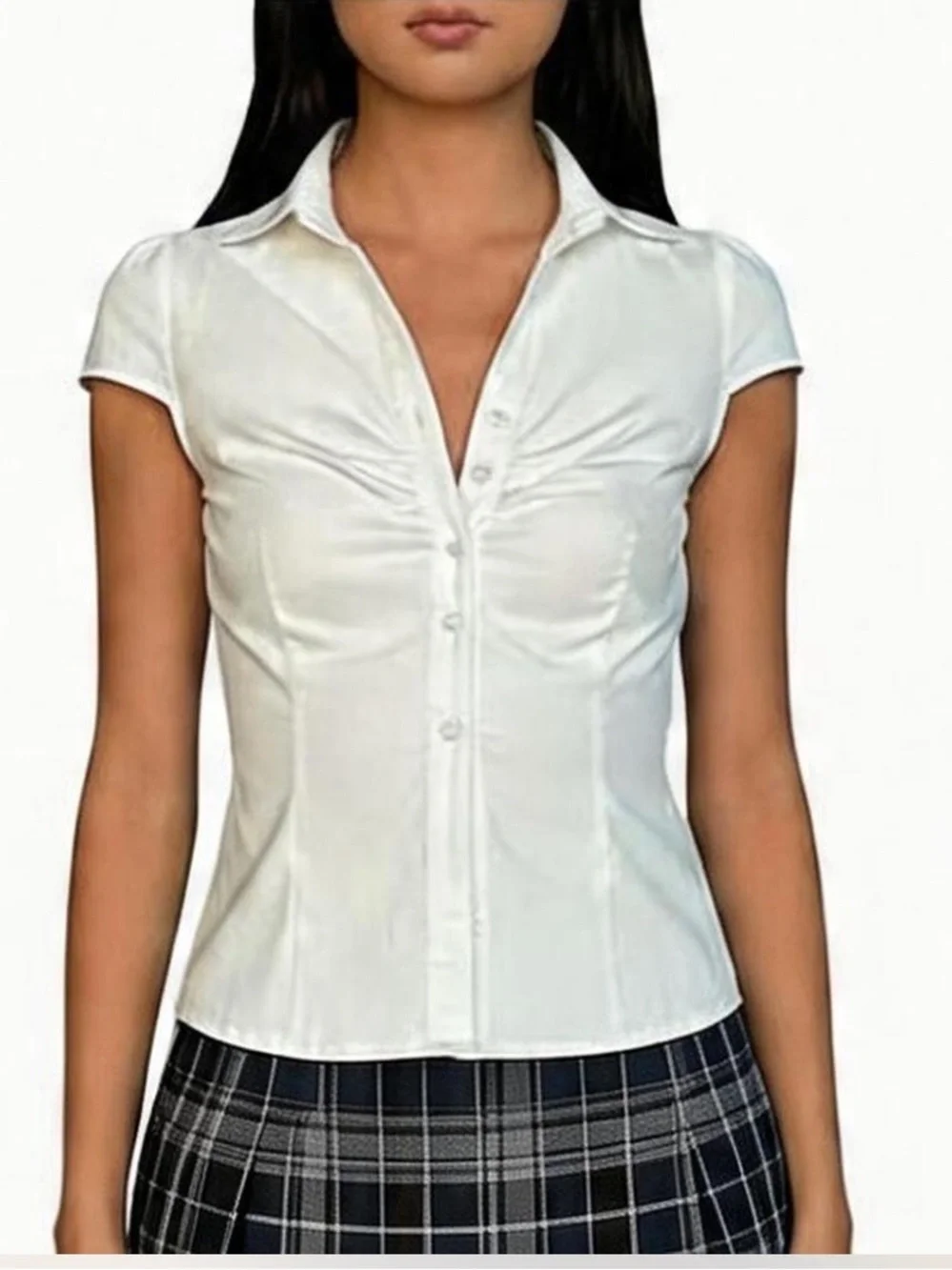 White Button-Up Arianwyn Blouse by Princess Polly. - Picture 1 of 9